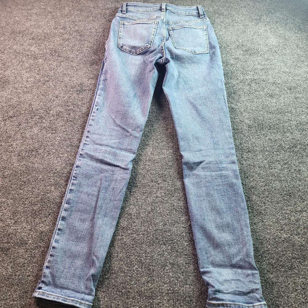 H M Womens Size 2 High Waisted Skinny Jeans Light Wash Denim - Picture 7 of 8